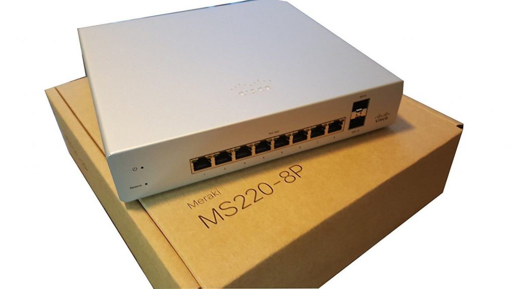 Meraki Cloud Managed MS220 Series 8 Port Gigabit PoE Switch 8x 1GbE