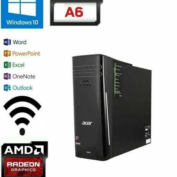 Acer Aspire TC- 280 A6-7310 2.0 GHZ 8GB 1TB WIFI HDMI BT WIFI WIN11/OFFICE