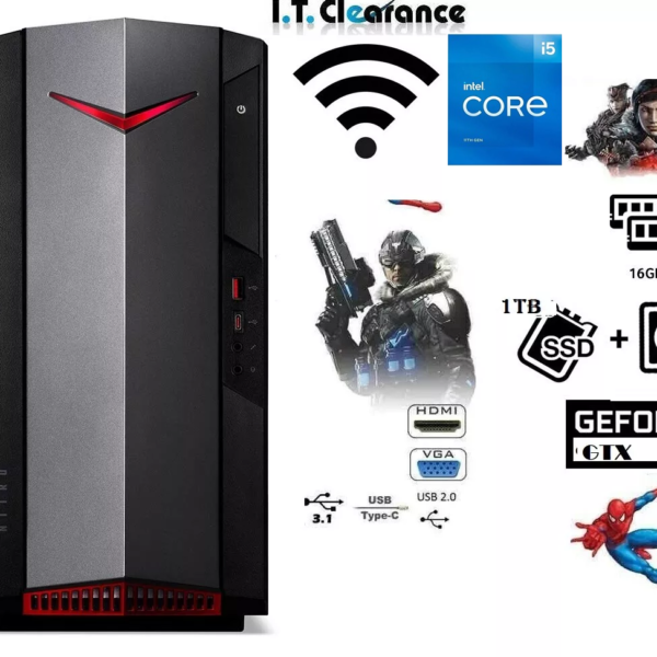 Acer Nitro N50-640 Gaming PC Core i5-12400  16GB 512 SSD+2TB SATA GTX1650 4G W11